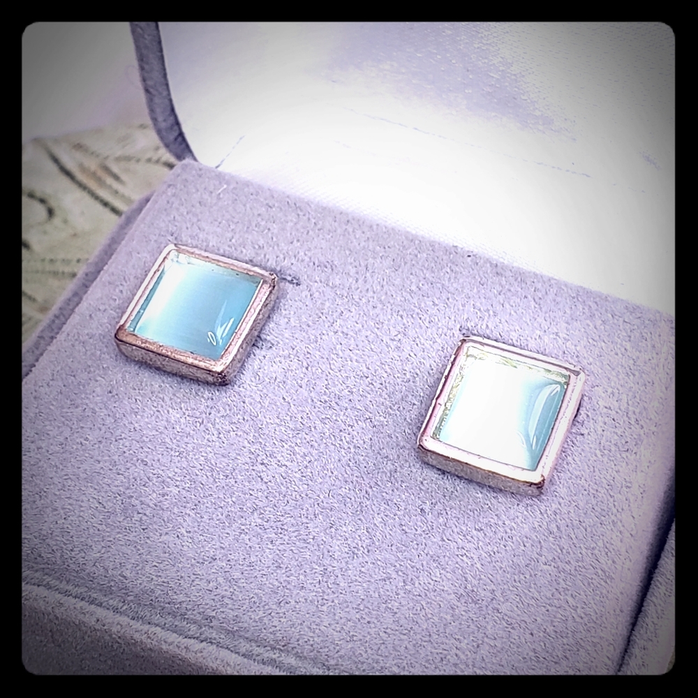 KC Teal & Silver Earrings